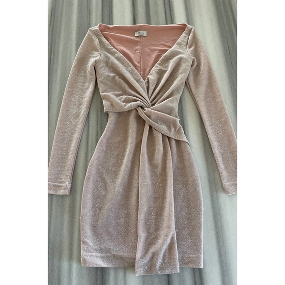 Oh Polly Dresses & Skirts - Pink Glitter Dress Long Sleeve XS